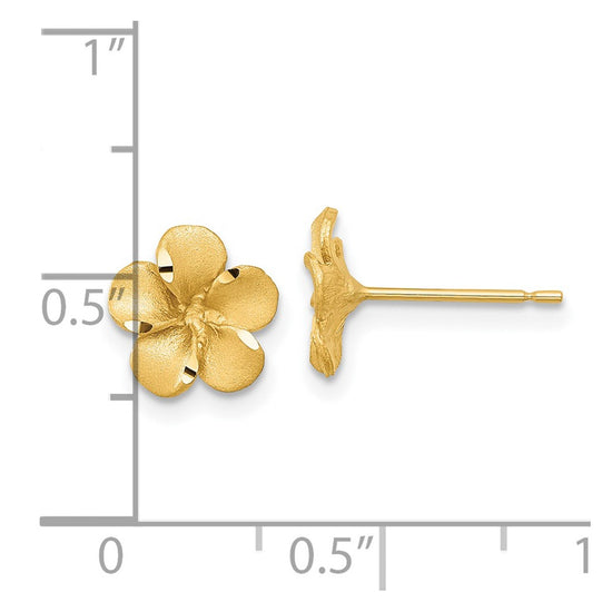 Gold Flower Post Earrings