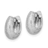 14K White Gold Textured Hoop Earrings