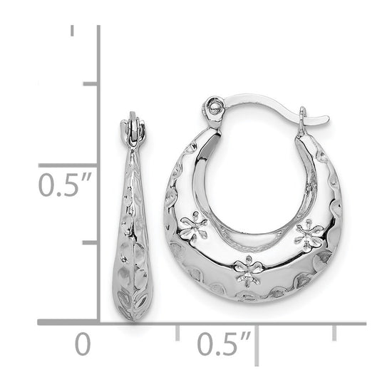 Gold Floral Hoop Earrings