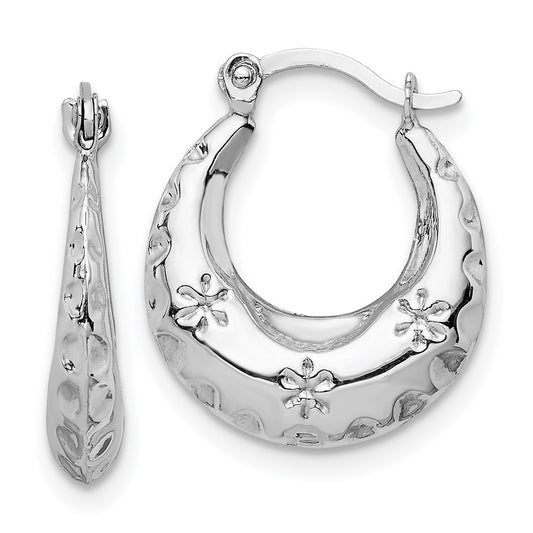 Gold Floral Hoop Earrings