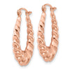 Gold Twisted Oval Hoop Earrings