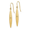 14k Brushed Pointed Oval Dangle French Hook Earrings
