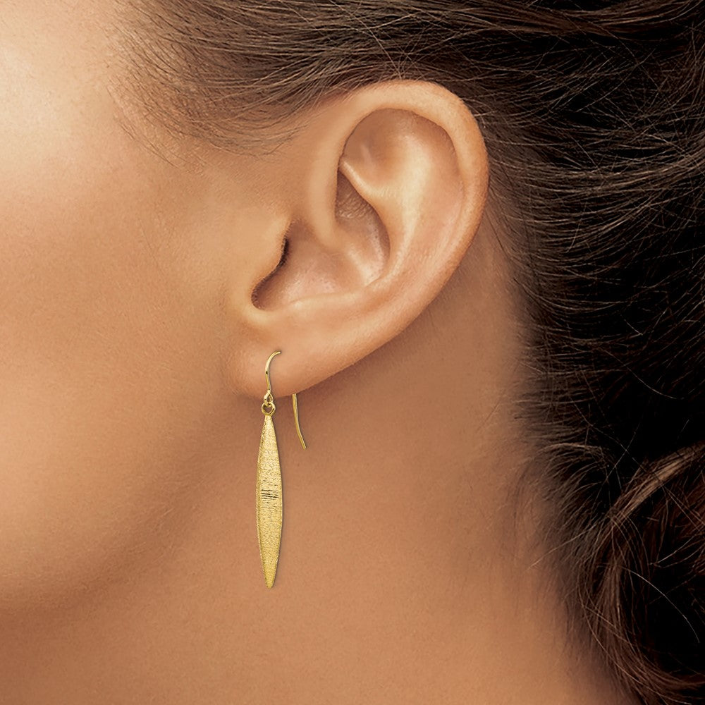Gold Brushed Dangle Shepard Hook Earrings