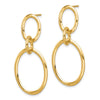 14K Polished Ovals Dangle Post Earrings
