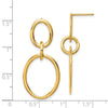 14K Polished Ovals Dangle Post Earrings