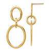 14K Polished Ovals Dangle Post Earrings