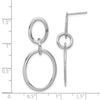 14K White Gold Polished Ovals Dangle Post Earrings