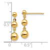 14k Graduated 3-Ball Dangle Post Earrings