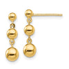 14k Graduated 3-Ball Dangle Post Earrings
