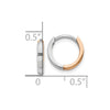 14k Two-tone Rose and White Gold 1.75mm Hinged Hoop Earrings