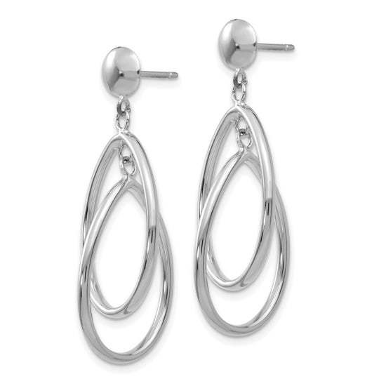 Gold Teardrop Dangle Shepard Hook Earrings