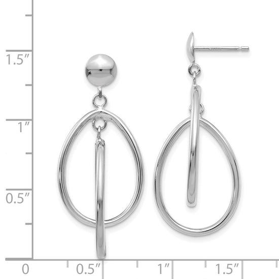 Gold Teardrop Dangle Shepard Hook Earrings