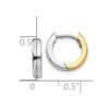 14k Two-tone 2.5mm Round Hinged Hoop Earrings