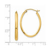 14k 3x29mm Oval Tube Hoop Earrings