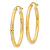 14k 2x30mm Polished Oval Tube Hoop Earrings