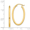 14k 2x30mm Polished Oval Tube Hoop Earrings