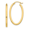14k 2x30mm Polished Oval Tube Hoop Earrings