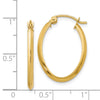 14k 2x22mm Polished Oval Tube Hoop Earrings