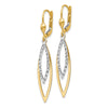 14k Two-tone Diamond-cut Dangle Leverback Earrings