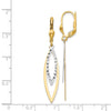 14k Two-tone Diamond-cut Dangle Leverback Earrings