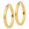 14k 2x30mm Polished Square Tube Hoop Earrings