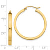 14k 2x30mm Polished Square Tube Hoop Earrings
