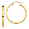14k 2x30mm Polished Square Tube Hoop Earrings
