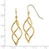14K Twisted Swirl Dangle French Hook Earrings
