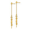 14K Diamond-cut Hearts and Chain Dangle Post Earrings
