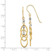 14k Two-tone Ovals and Mirror Beads Dangle French Hook Earrings