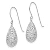 Gold Diamond-cut Teardrop Shepard Hook Earrings
