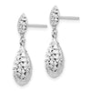 Gold Diamond-cut Teardrop Post Earrings