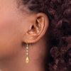 14k Tri-color Diamond-cut Puffed Teardrop Beaded Dangle French Hook Earrings