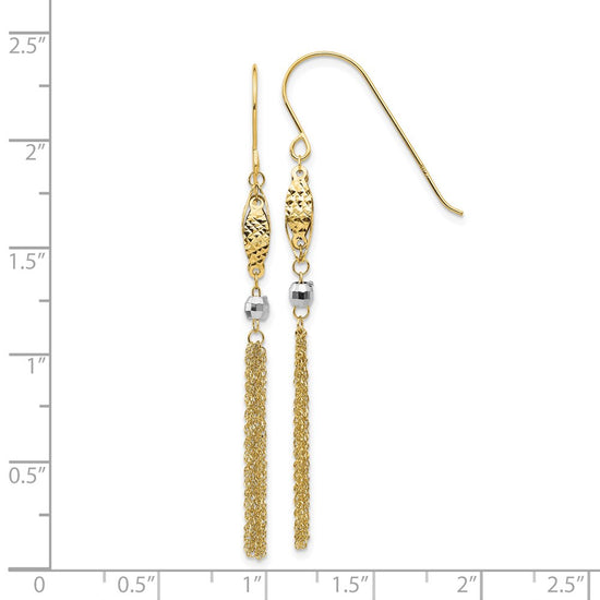 Gold Beaded Chain Shepard Hook Earrings