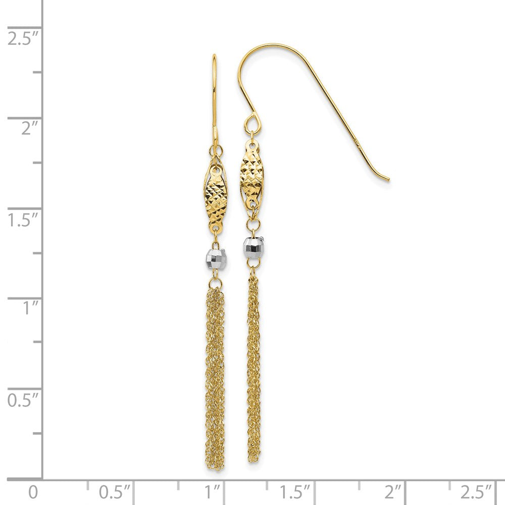 Gold Beaded Chain Shepard Hook Earrings