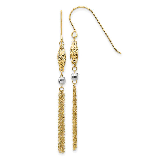 Gold Beaded Chain Shepard Hook Earrings