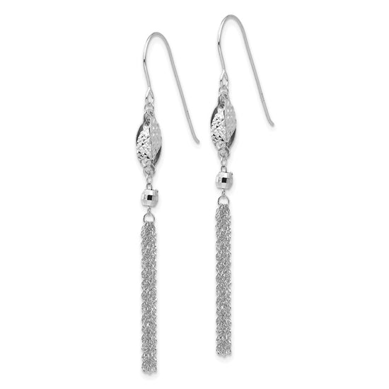 Gold Beaded Chain Shepard Hook Earrings