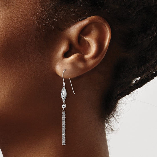 Gold Beaded Chain Shepard Hook Earrings