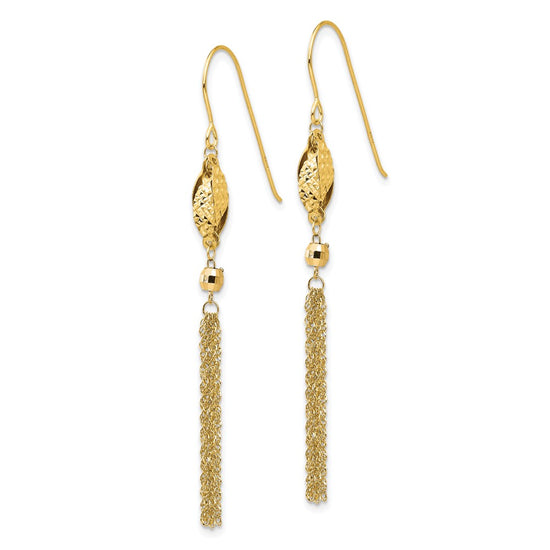 Gold Beaded Chain Shepard Hook Earrings