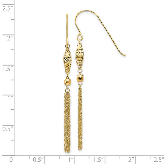 Gold Beaded Chain Shepard Hook Earrings