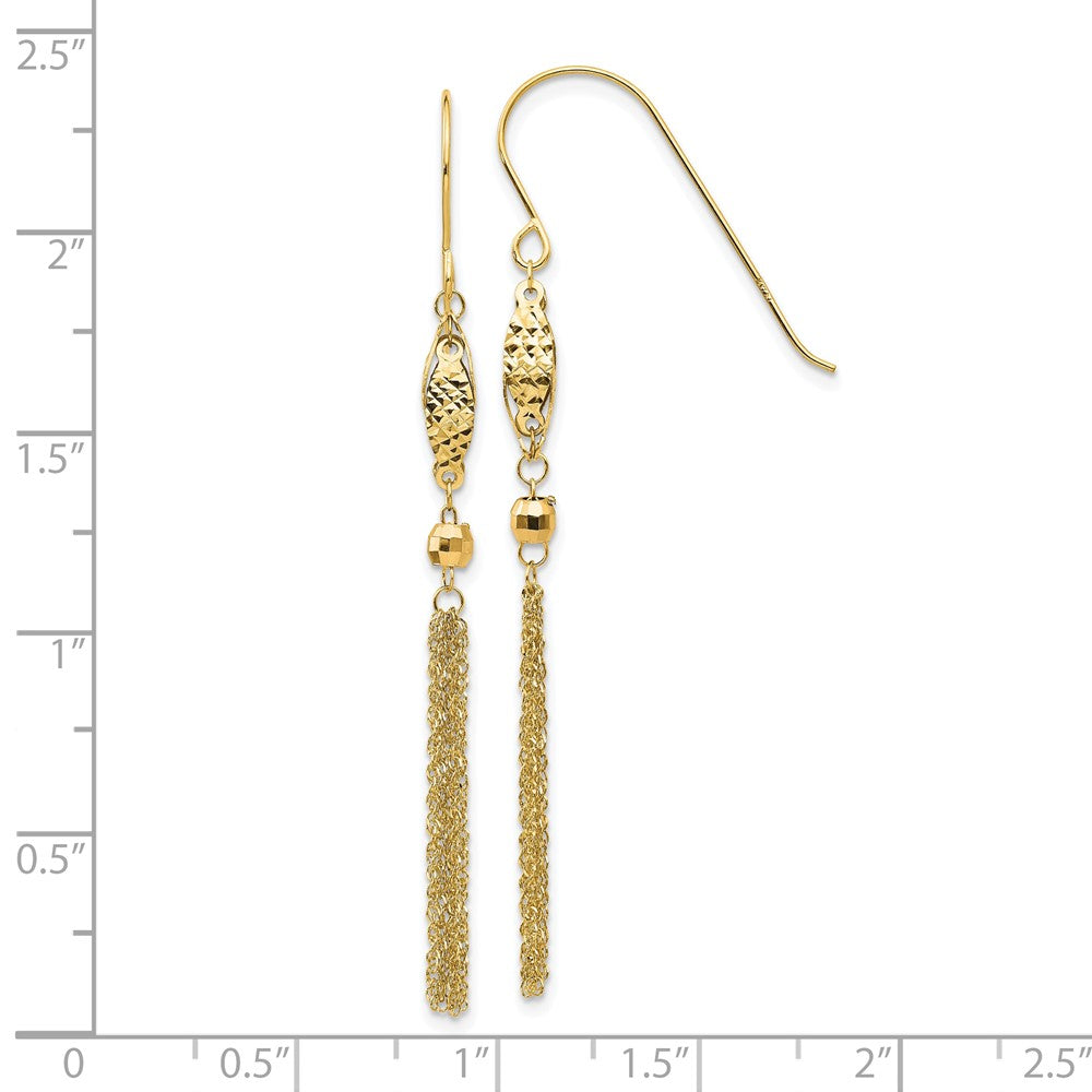 Gold Beaded Chain Shepard Hook Earrings