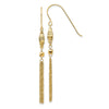 Gold Beaded Chain Shepard Hook Earrings