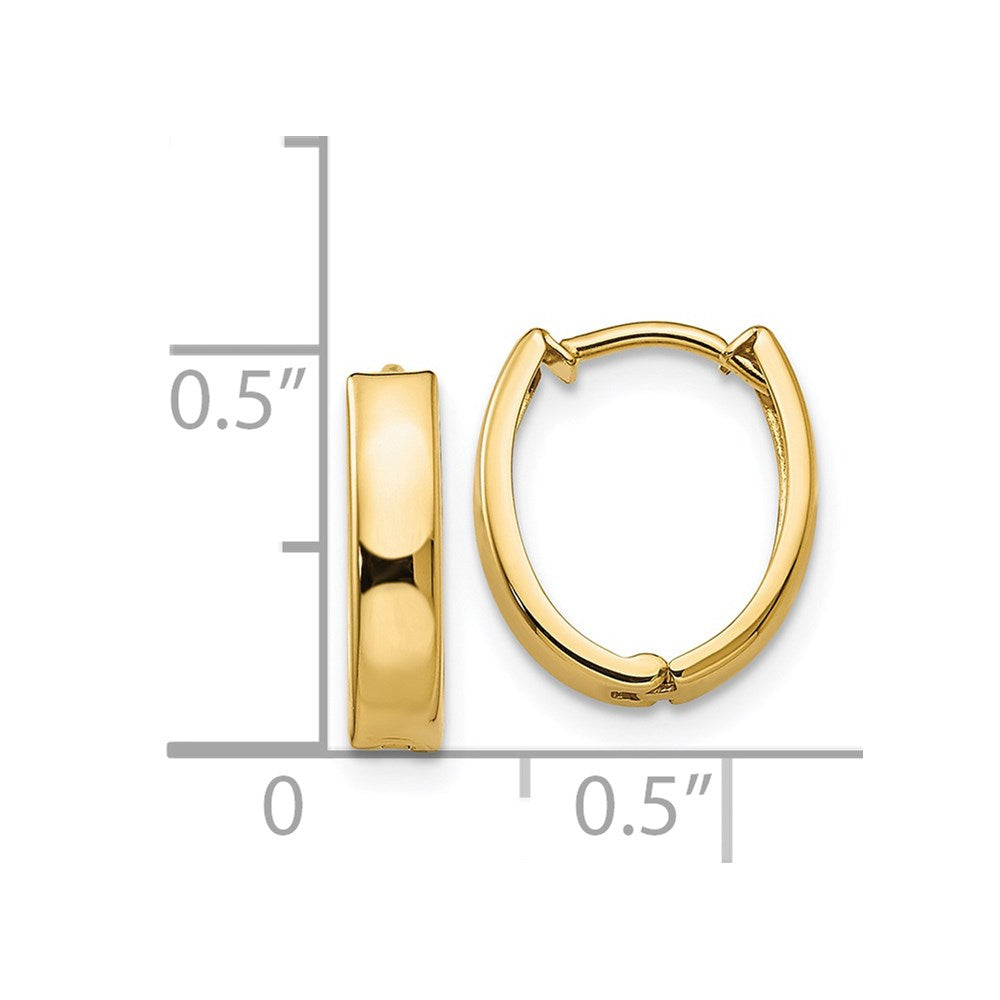 Gold Oval Hinged Hoop Earrings
