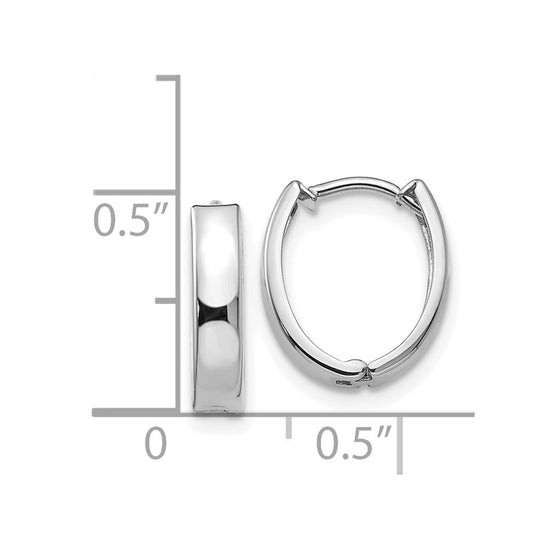 Gold Oval Hinged Hoop Earrings