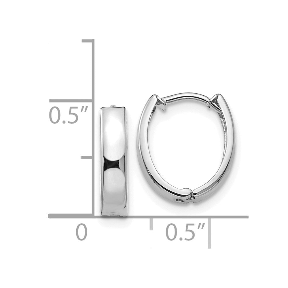 Gold Oval Hinged Hoop Earrings