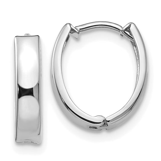 Gold Oval Hinged Hoop Earrings
