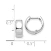 14k White Gold Polished Hinged Hoop Earrings