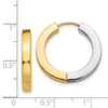 Gold Two-tone Circle Hinged Hoop Earrings