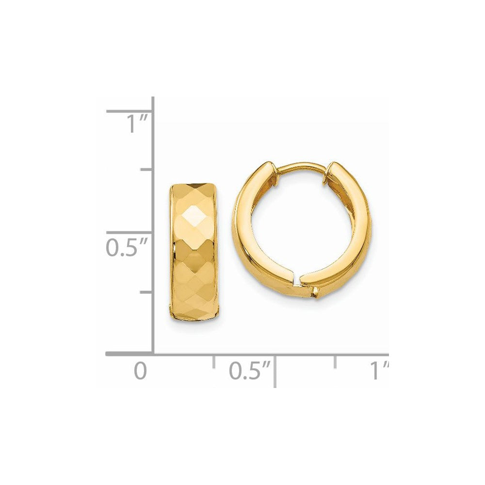 Gold Diamond-cut Hoop Earrings