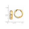 14k w/Rhodium Textured Hinged Hoop Earrings
